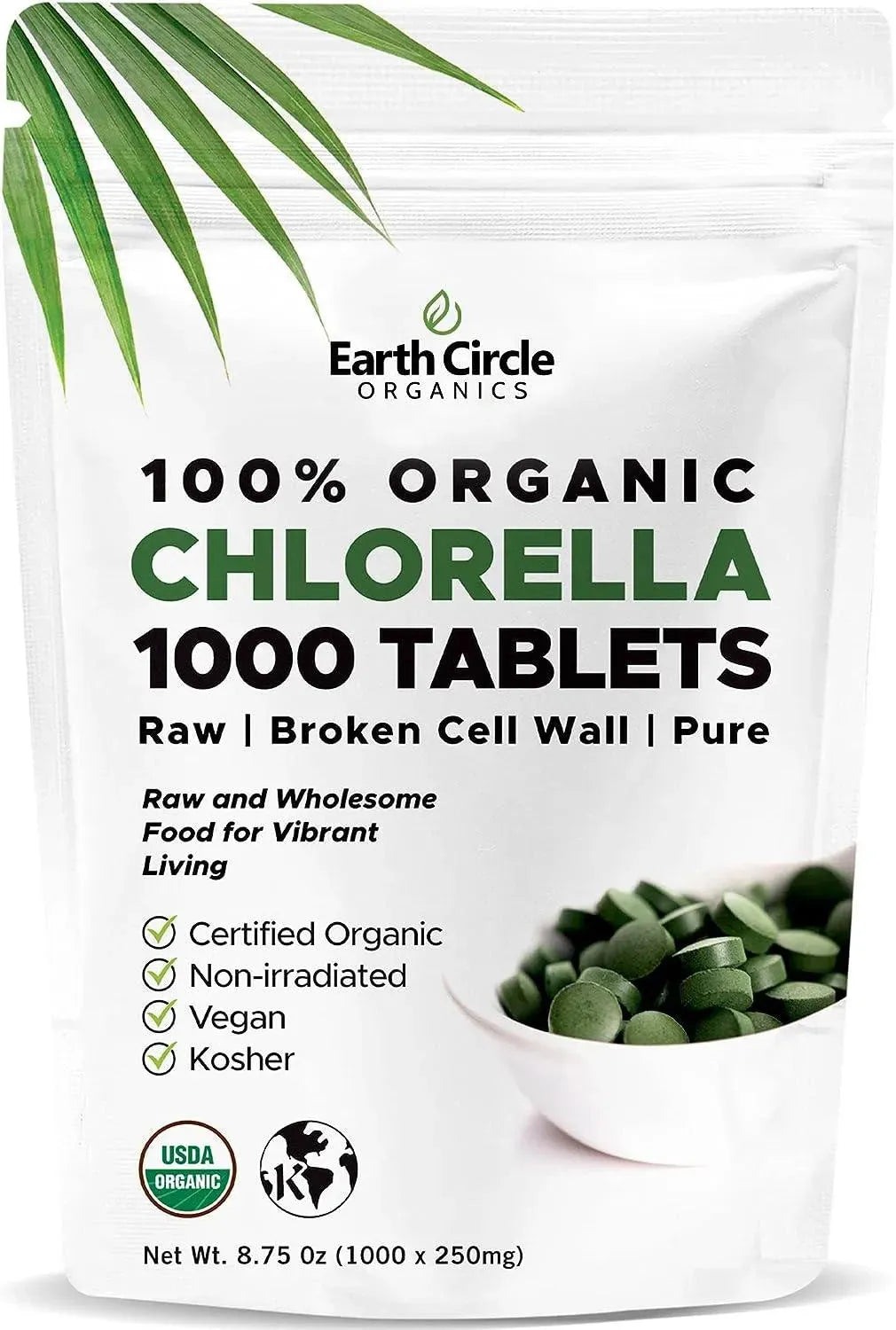 EARTH CIRCLE ORGANICS - Earth Circle Organics Premium Chlorella 1000 Tabletas - The Red Vitamin MX - Suplementos Alimenticios - {{ shop.shopifyCountryName }}