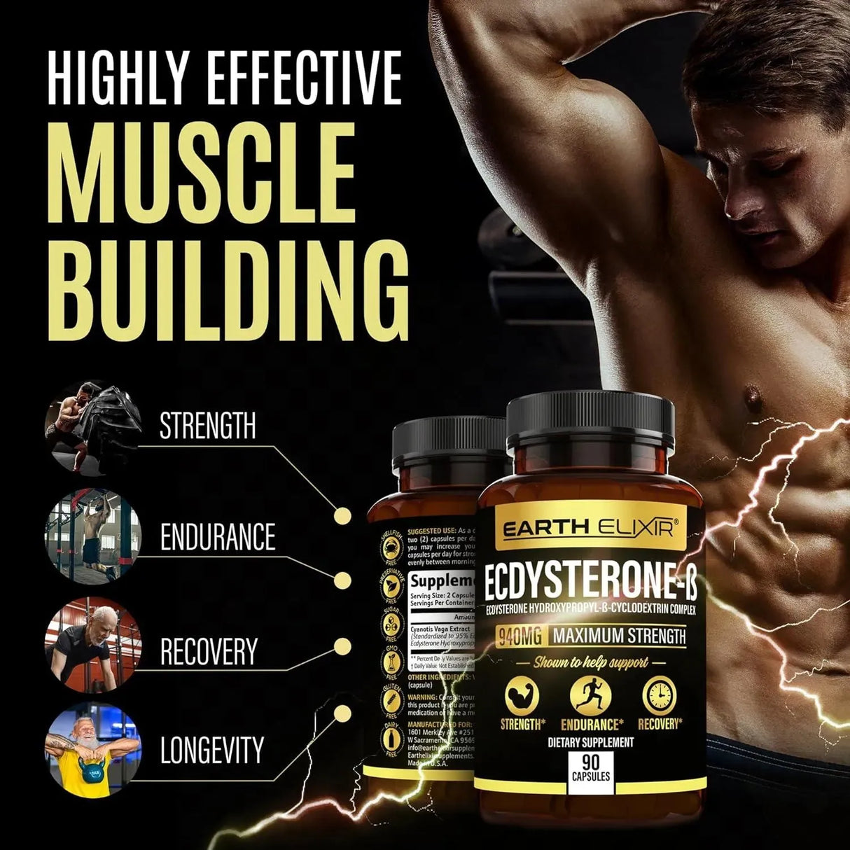 EARTH ELIXIR - Earth Elixir Ecdysterone 940Mg. 90 Capsulas - The Red Vitamin MX - Suplementos Alimenticios - {{ shop.shopifyCountryName }}