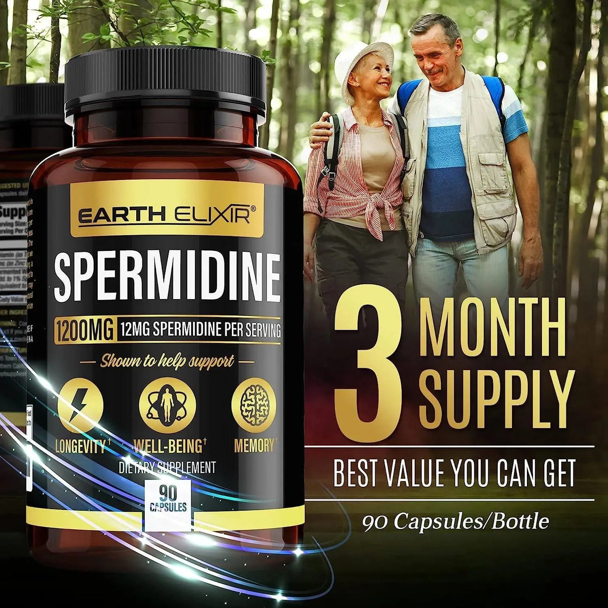 EARTH ELIXIR - Earth Elixir Spermidine Supplements 1200Mg. 90 Capsulas - The Red Vitamin MX - Suplementos Alimenticios - {{ shop.shopifyCountryName }}