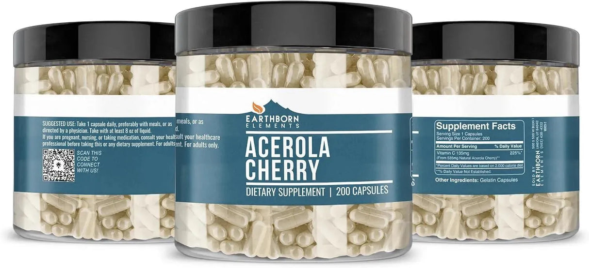 EARTHBORN ELEMENTS - Earthborn Elements Acerola Cherry 200 Capsulas - The Red Vitamin MX - Suplementos Alimenticios - {{ shop.shopifyCountryName }}