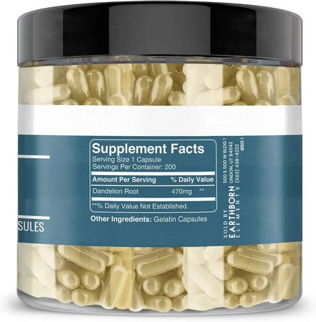 EARTHBORN ELEMENTS - Earthborn Elements Dandelion Root 200 Capsulas - The Red Vitamin MX - Suplementos Alimenticios - {{ shop.shopifyCountryName }}