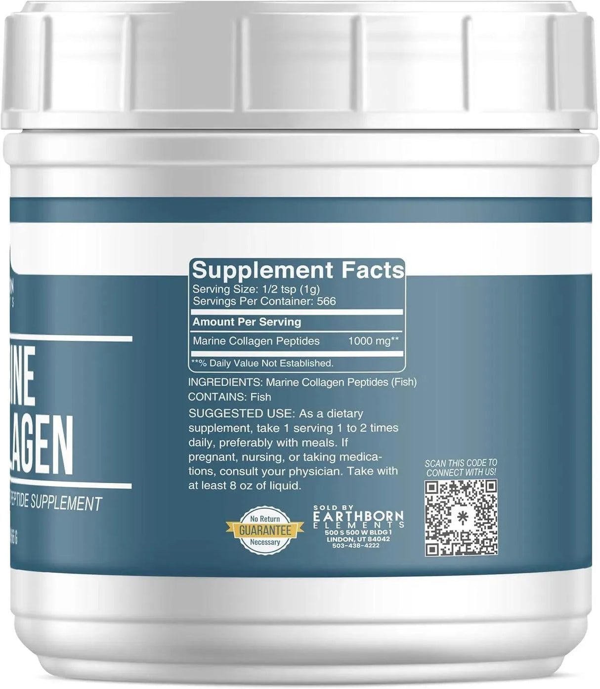 EARTHBORN ELEMENTS - Earthborn Elements Hydrolyzed Marine Collagen Peptides Powder 566Gr. - The Red Vitamin MX - Suplementos Alimenticios - {{ shop.shopifyCountryName }}