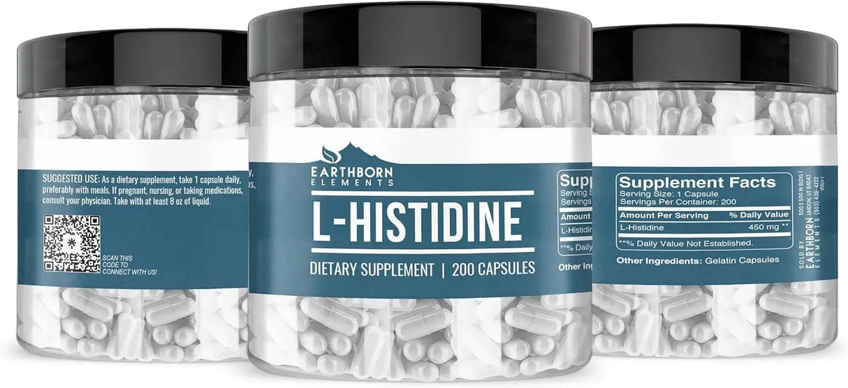 EARTHBORN ELEMENTS - Earthborn Elements L-Histidine 200 Capsulas - The Red Vitamin MX - Suplementos Alimenticios - {{ shop.shopifyCountryName }}