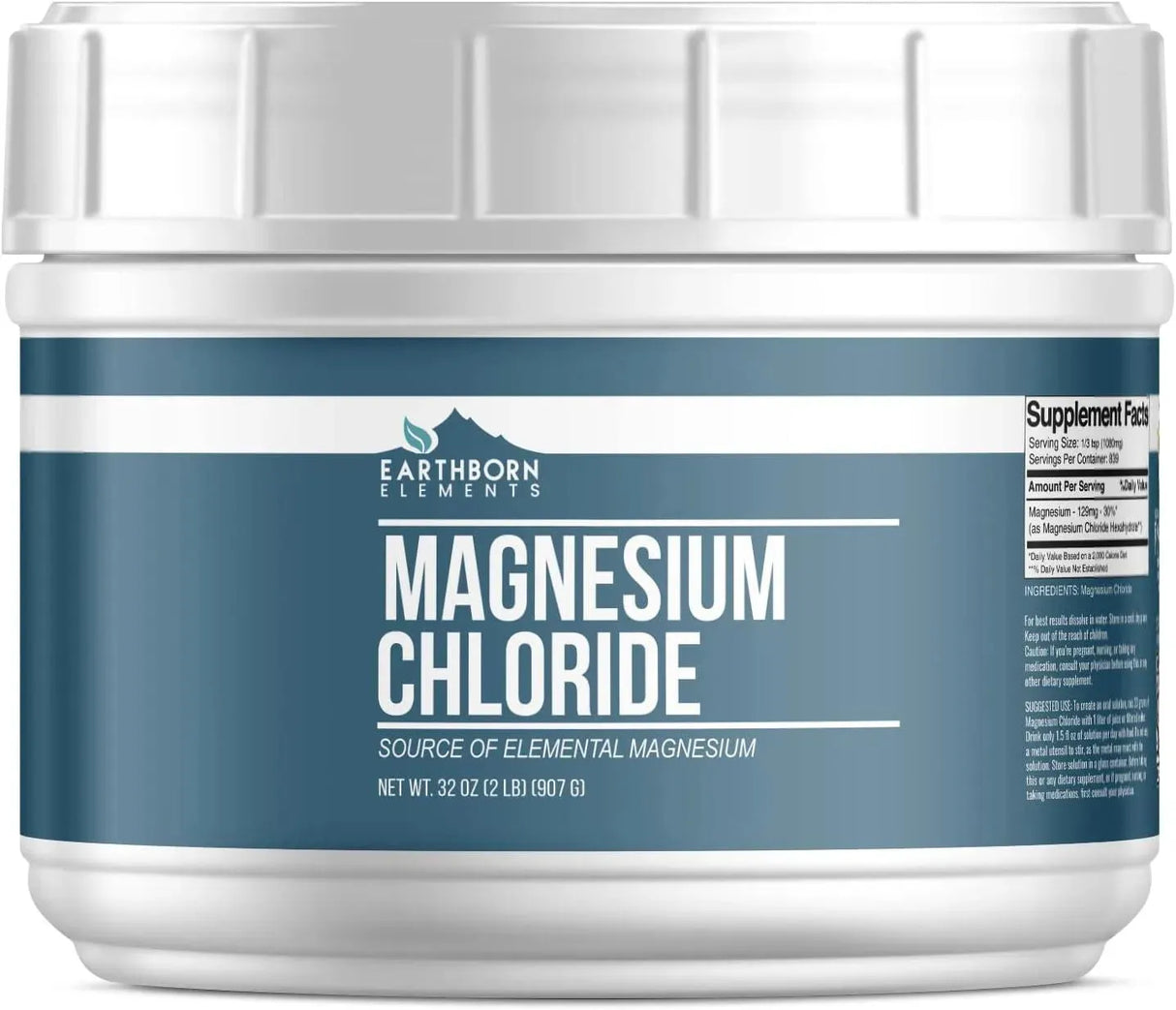 EARTHBORN ELEMENTS - Earthborn Elements Magnesium Chloride Powder 907Gr. - The Red Vitamin MX - Suplementos Alimenticios - {{ shop.shopifyCountryName }}