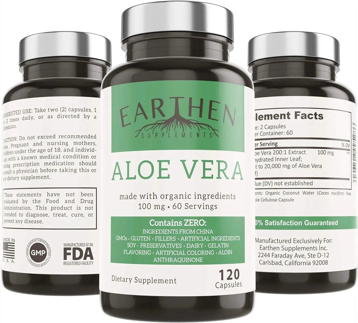 EARTHEN - EARTHEN Supplements Aloe Vera 20,000Mg. 120 Capsulas - The Red Vitamin MX - Suplementos Alimenticios - {{ shop.shopifyCountryName }}