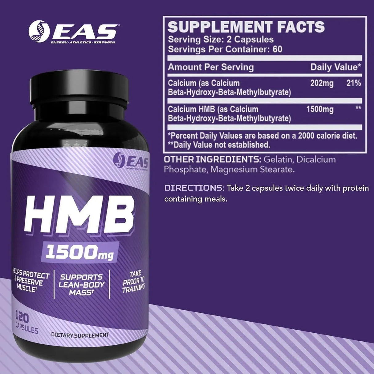 EAS - EAS HMB 1500Mg. 120 Capsulas - The Red Vitamin MX - Suplementos Alimenticios - {{ shop.shopifyCountryName }}
