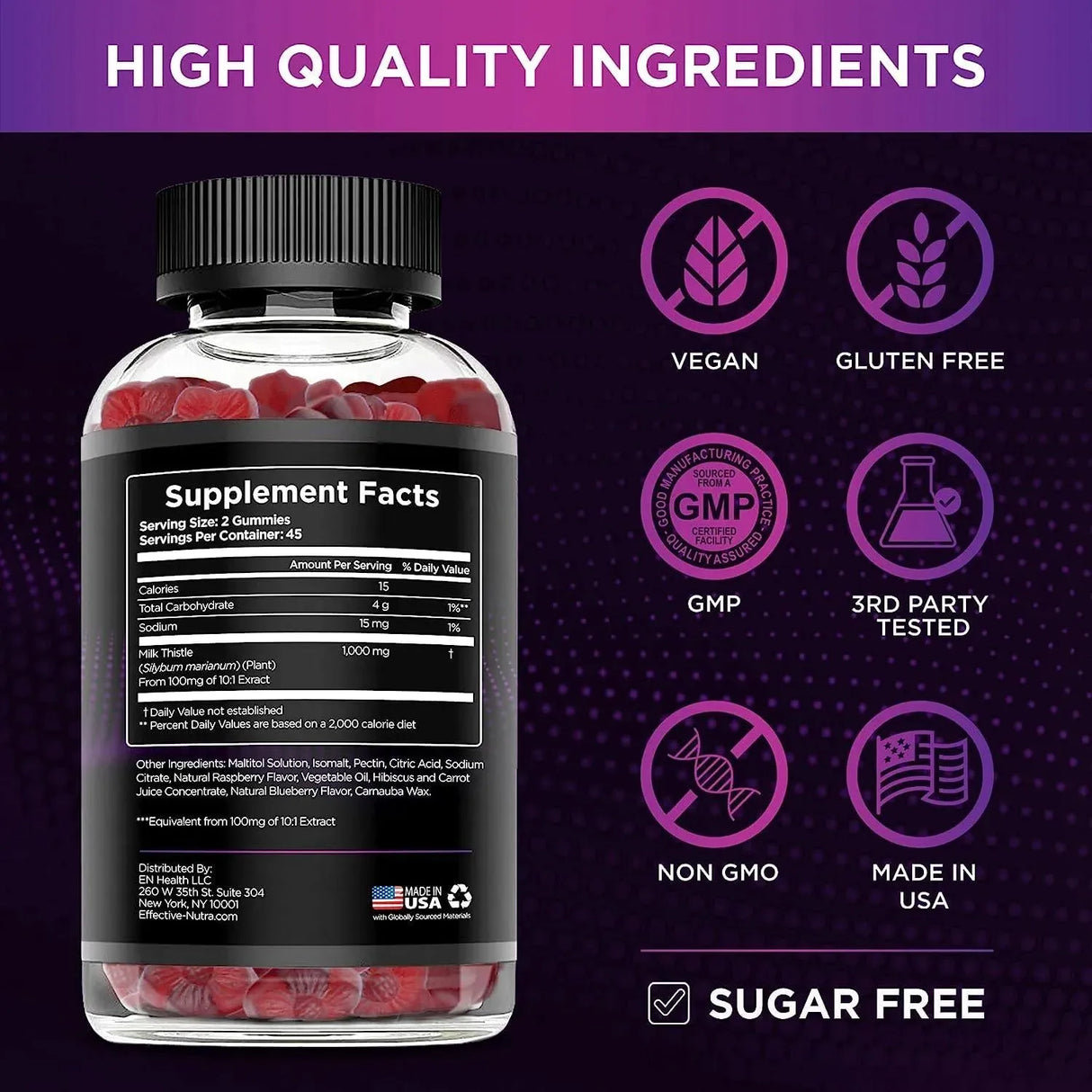 EFFECTIVE NUTRA - EFFECTIVE NUTRA Milk Thistle Gummies 1000Mg. 90 Gomitas - The Red Vitamin MX - Suplementos Alimenticios - {{ shop.shopifyCountryName }}