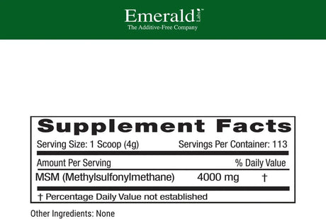 EMERALD LABS - EMERALD LABS MSM Powder 4,000Mg. 454Gr. - The Red Vitamin MX - Suplementos Alimenticios - {{ shop.shopifyCountryName }}