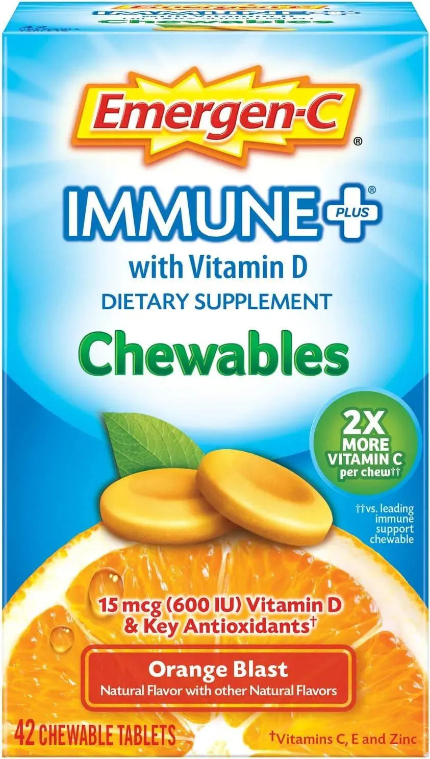 EMERGEN-C - Emergen-C Immune+ Chewables 1000Mg. Vitamin C with Vitamin D 42 Tabletas Masticables - The Red Vitamin MX - Suplementos Alimenticios - {{ shop.shopifyCountryName }}