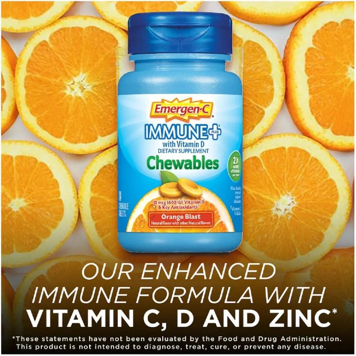 EMERGEN-C - Emergen-C Immune+ Chewables 1000Mg. Vitamin C with Vitamin D 42 Tabletas Masticables - The Red Vitamin MX - Suplementos Alimenticios - {{ shop.shopifyCountryName }}