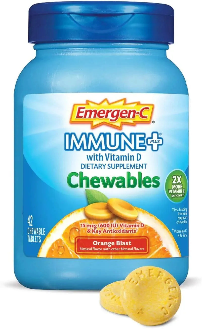 EMERGEN-C - Emergen-C Immune+ Chewables 1000Mg. Vitamin C with Vitamin D 42 Tabletas Masticables - The Red Vitamin MX - Suplementos Alimenticios - {{ shop.shopifyCountryName }}