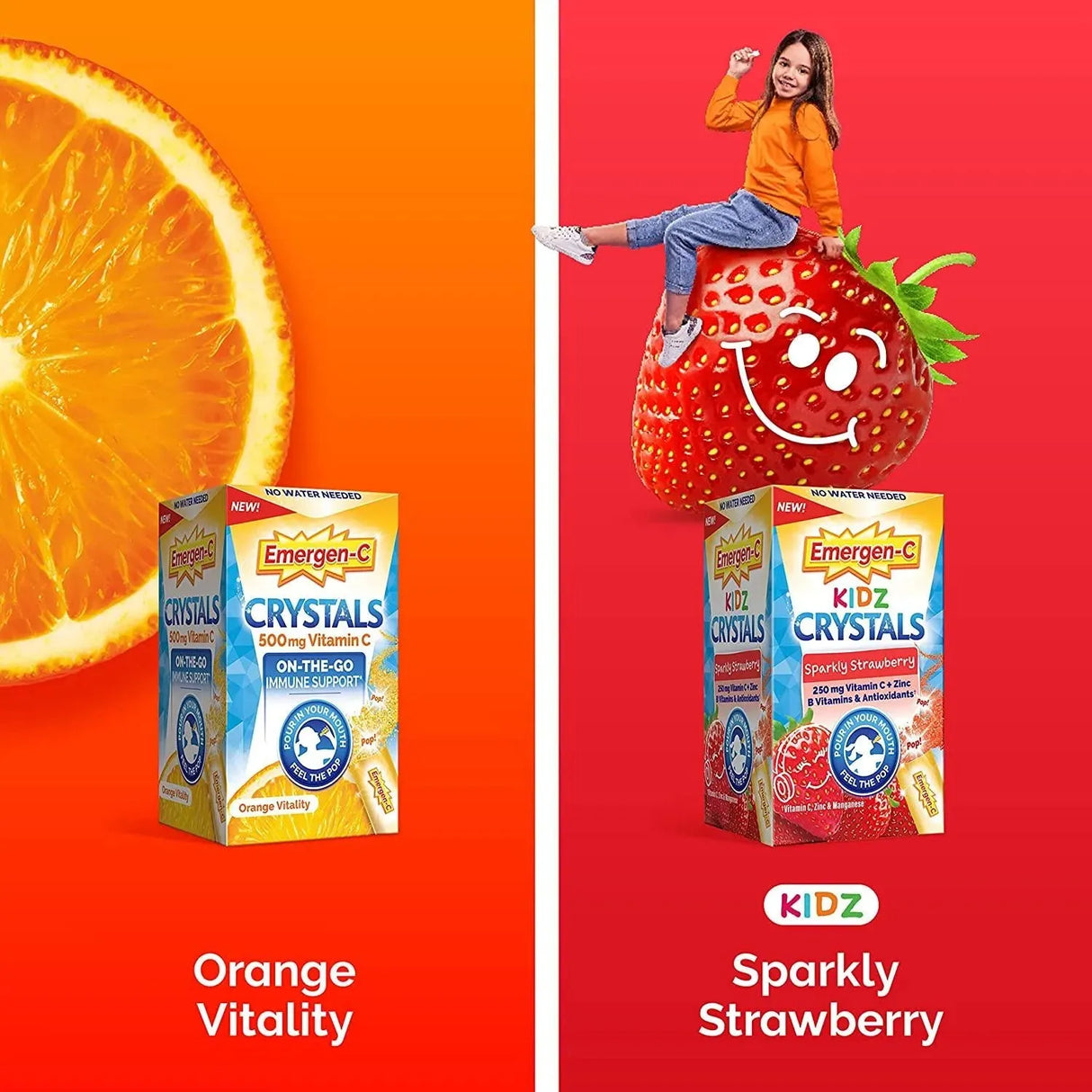 EMERGEN-C - Emergen-C Kidz Crystals On-the-Go 56 Paquetes - The Red Vitamin MX - Suplementos Alimenticios - {{ shop.shopifyCountryName }}