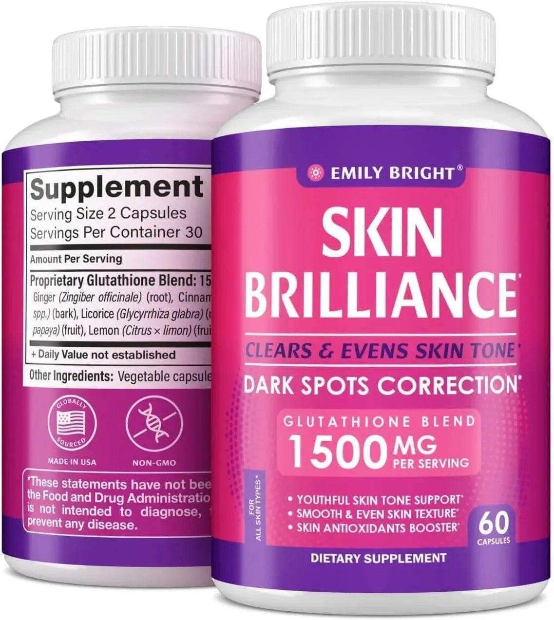 EMILY BRIGHT - EMILY BRIGHT Skin Brilliance Glutathione 60 Capsulas - The Red Vitamin MX - Suplementos Alimenticios - {{ shop.shopifyCountryName }}