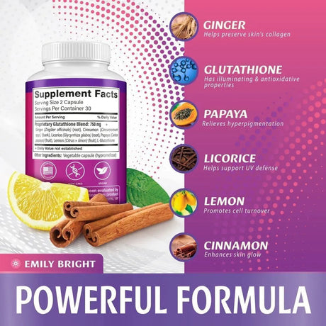 EMILY BRIGHT - EMILY BRIGHT Skin Brilliance Glutathione 60 Capsulas - The Red Vitamin MX - Suplementos Alimenticios - {{ shop.shopifyCountryName }}