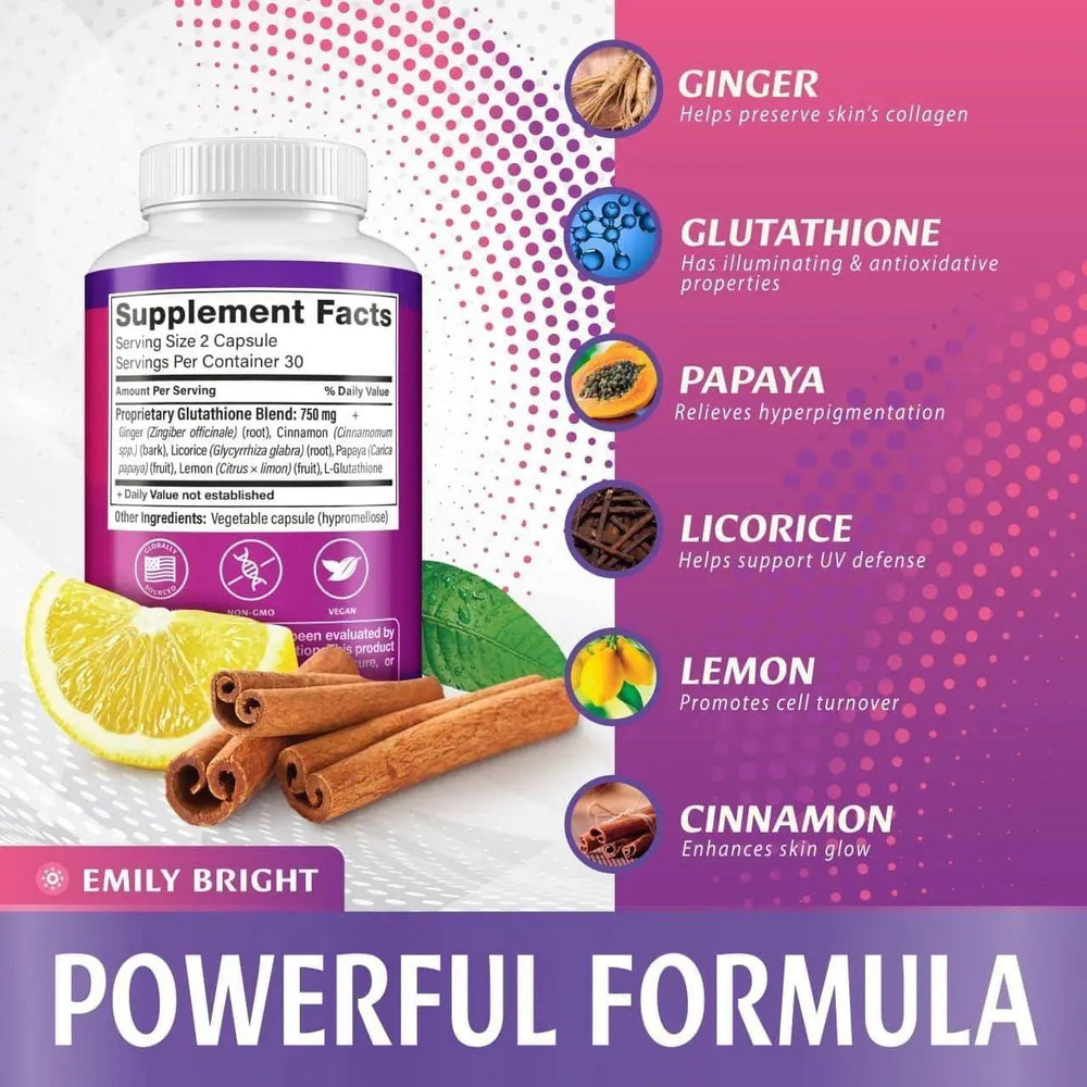 EMILY BRIGHT - EMILY BRIGHT Skin Brilliance Glutathione 60 Capsulas - The Red Vitamin MX - Suplementos Alimenticios - {{ shop.shopifyCountryName }}