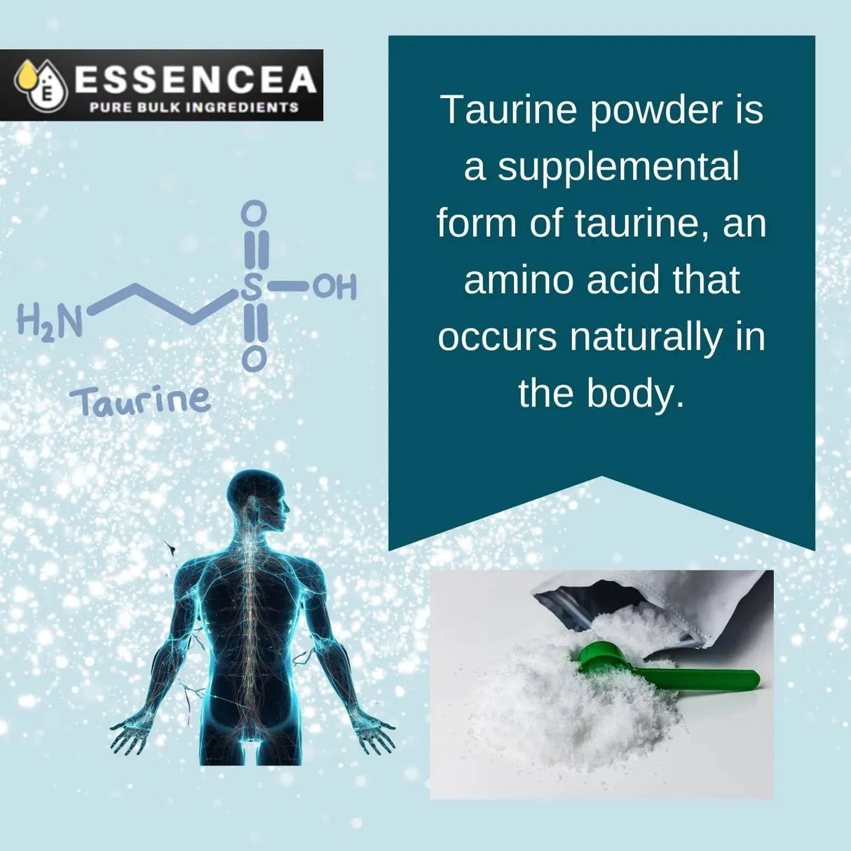 ESSENCEA - Essencea Taurine Powder 2 Lb. - The Red Vitamin MX - Suplementos Alimenticios - {{ shop.shopifyCountryName }}