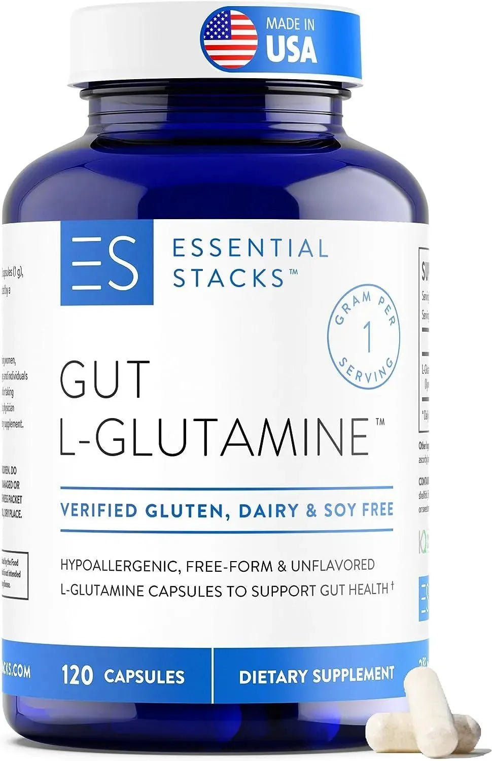 ESSENTIAL STACKS - Essential Stacks Gut L-Glutamine Capsules 1000Mg. 120 Capsulas - The Red Vitamin MX - Suplementos Alimenticios - {{ shop.shopifyCountryName }}