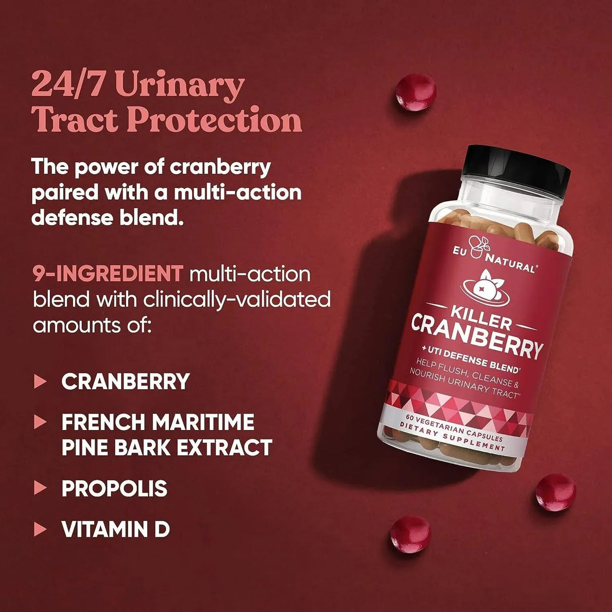 EU NATURAL - Eu Natural 9-In-1 Killer Cranberry Pills for Women 60 Capsulas - The Red Vitamin MX - Suplementos Alimenticios - {{ shop.shopifyCountryName }}