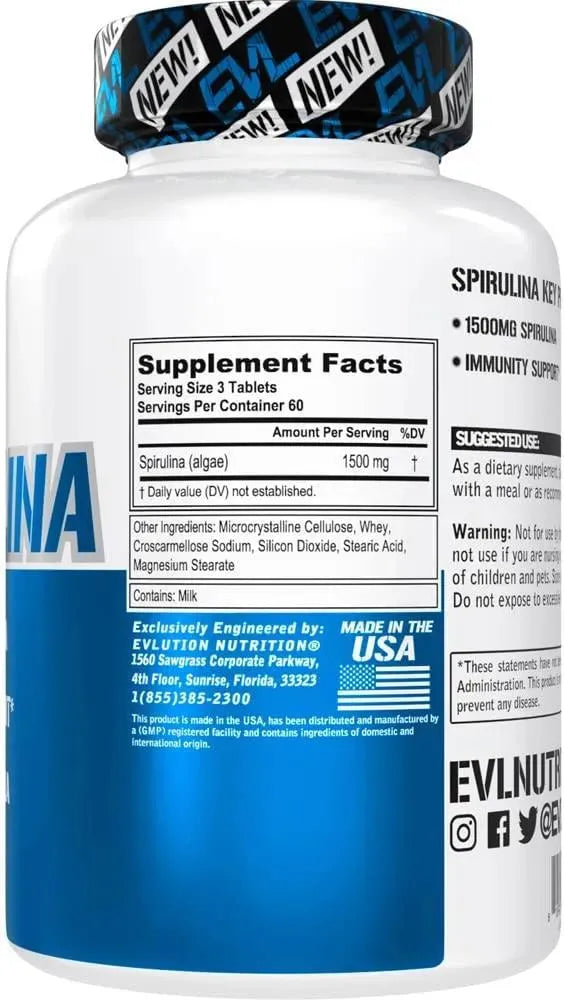 EVLUTION - EVL Spirulina Tablet 1500Mg. 60 Tabletas - The Red Vitamin MX - Suplementos Alimenticios - {{ shop.shopifyCountryName }}