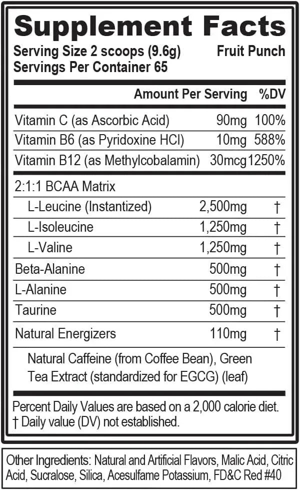 EVLUTION - Evlution BCAAs Amino Acids Powder 65 Servicios Fruit Punch 624Gr. - The Red Vitamin MX - Suplementos Alimenticios - {{ shop.shopifyCountryName }}