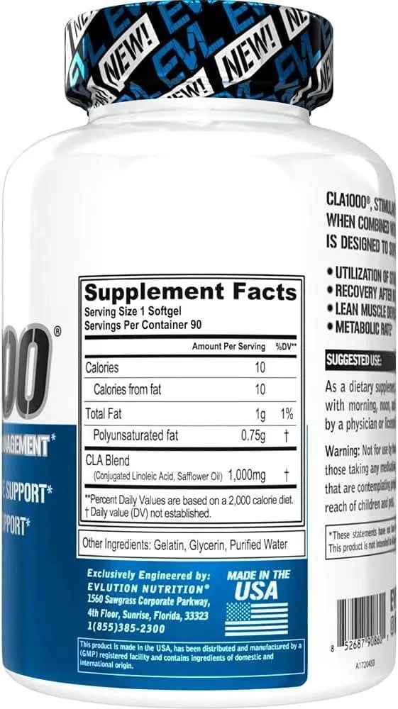 EVLUTION - Evlution Conjugated Linoleic Acid CLA Pills CLA 1000Mg. 90 Capsulas Blandas - The Red Vitamin MX - Suplementos Alimenticios - {{ shop.shopifyCountryName }}