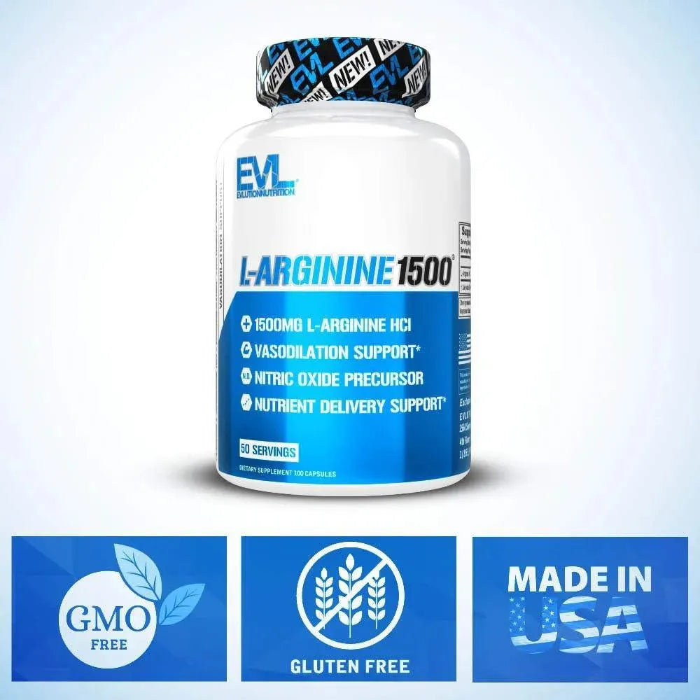 EVLUTION - Evlution Nutrition L-Arginine 1500Mg. 100 Capsulas - The Red Vitamin MX - Suplementos Alimenticios - {{ shop.shopifyCountryName }}