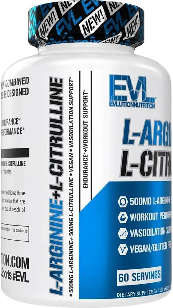 EVLUTION - Evlution Nutrition L-Arginine + L-Citrulline 120 Capsulas - The Red Vitamin MX - Suplementos Alimenticios - {{ shop.shopifyCountryName }}