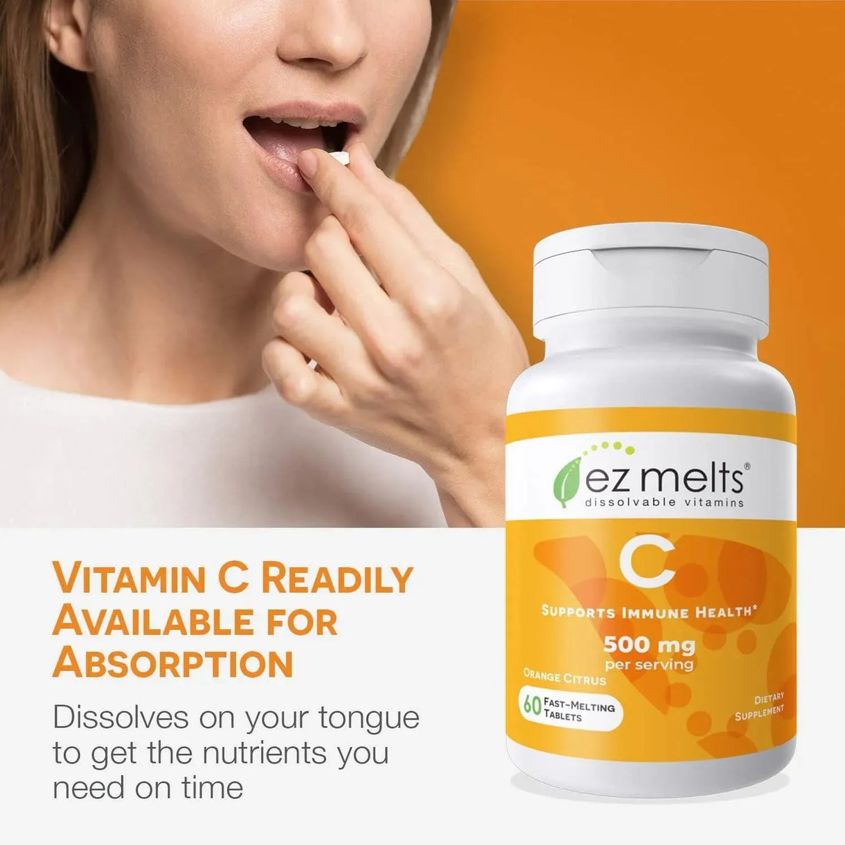EZ MELTS - EZ Melts Dissolvable Vitamin C 500Mg. 60 Tabletas Disolubles - The Red Vitamin MX - Suplementos Alimenticios - {{ shop.shopifyCountryName }}