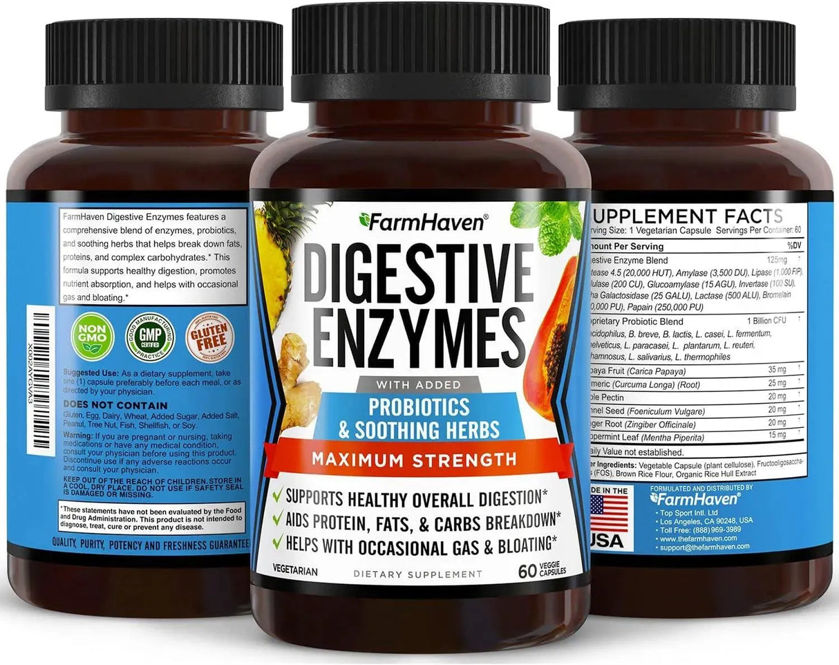 FARMHAVEN - FarmHaven Digestive Enzymes 60 Capsulas - The Red Vitamin MX - Suplementos Alimenticios - {{ shop.shopifyCountryName }}