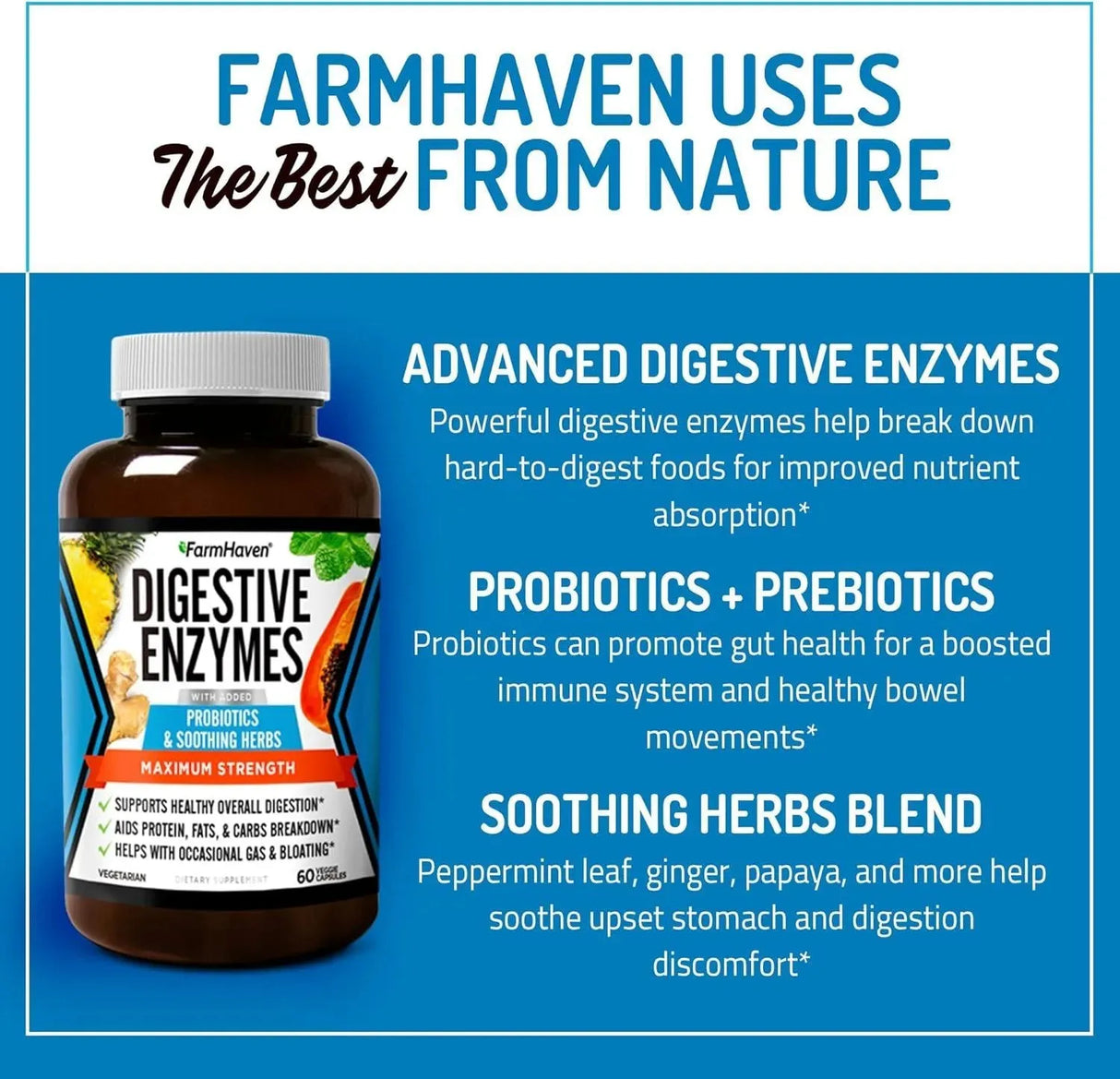 FARMHAVEN - FarmHaven Digestive Enzymes 60 Capsulas - The Red Vitamin MX - Suplementos Alimenticios - {{ shop.shopifyCountryName }}