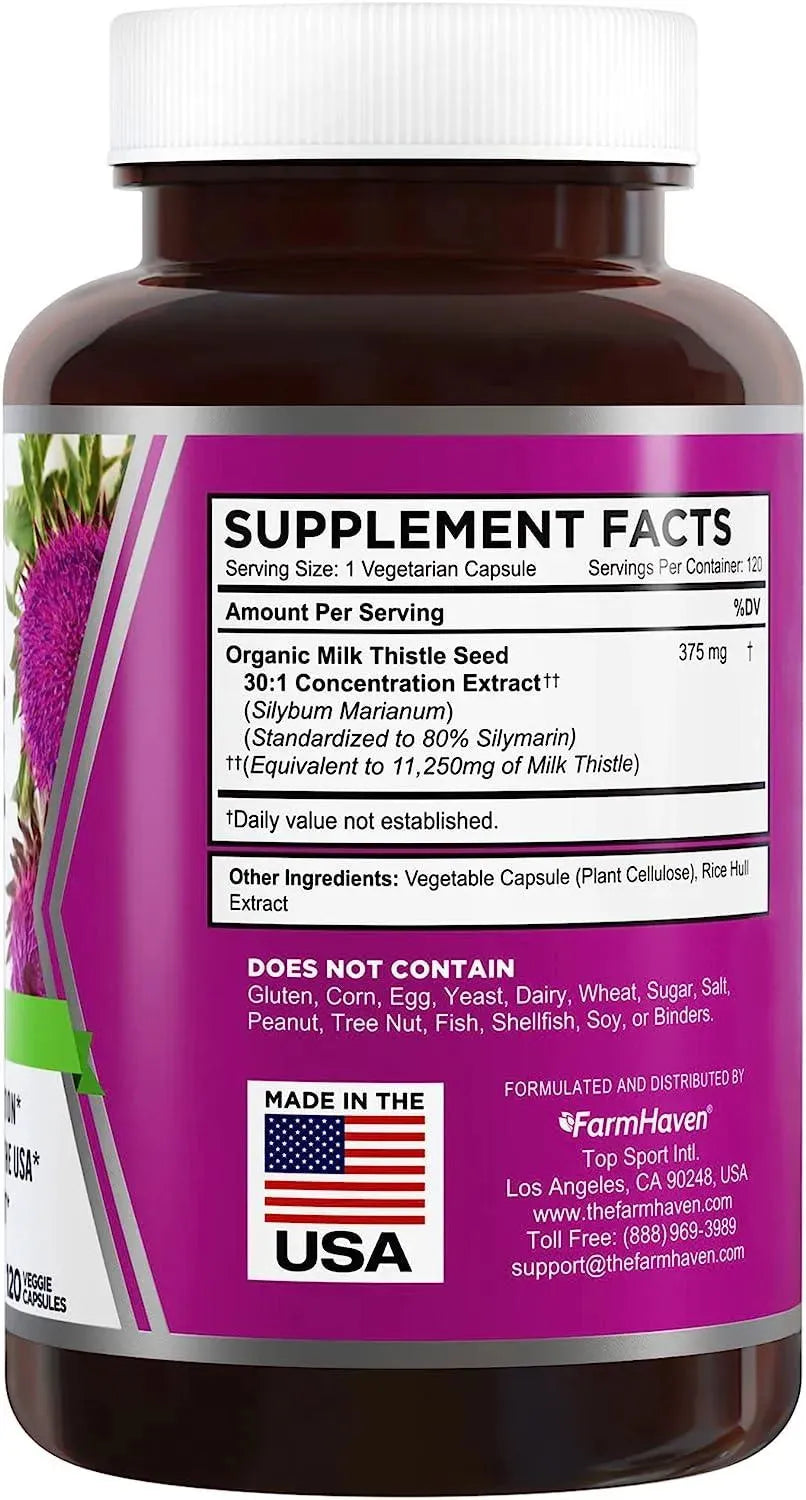 FARMHAVEN - FarmHaven Milk Thistle 120 Capsulas - The Red Vitamin MX - Suplementos Alimenticios - {{ shop.shopifyCountryName }}