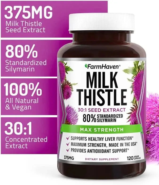 FARMHAVEN - FarmHaven Milk Thistle 120 Capsulas - The Red Vitamin MX - Suplementos Alimenticios - {{ shop.shopifyCountryName }}