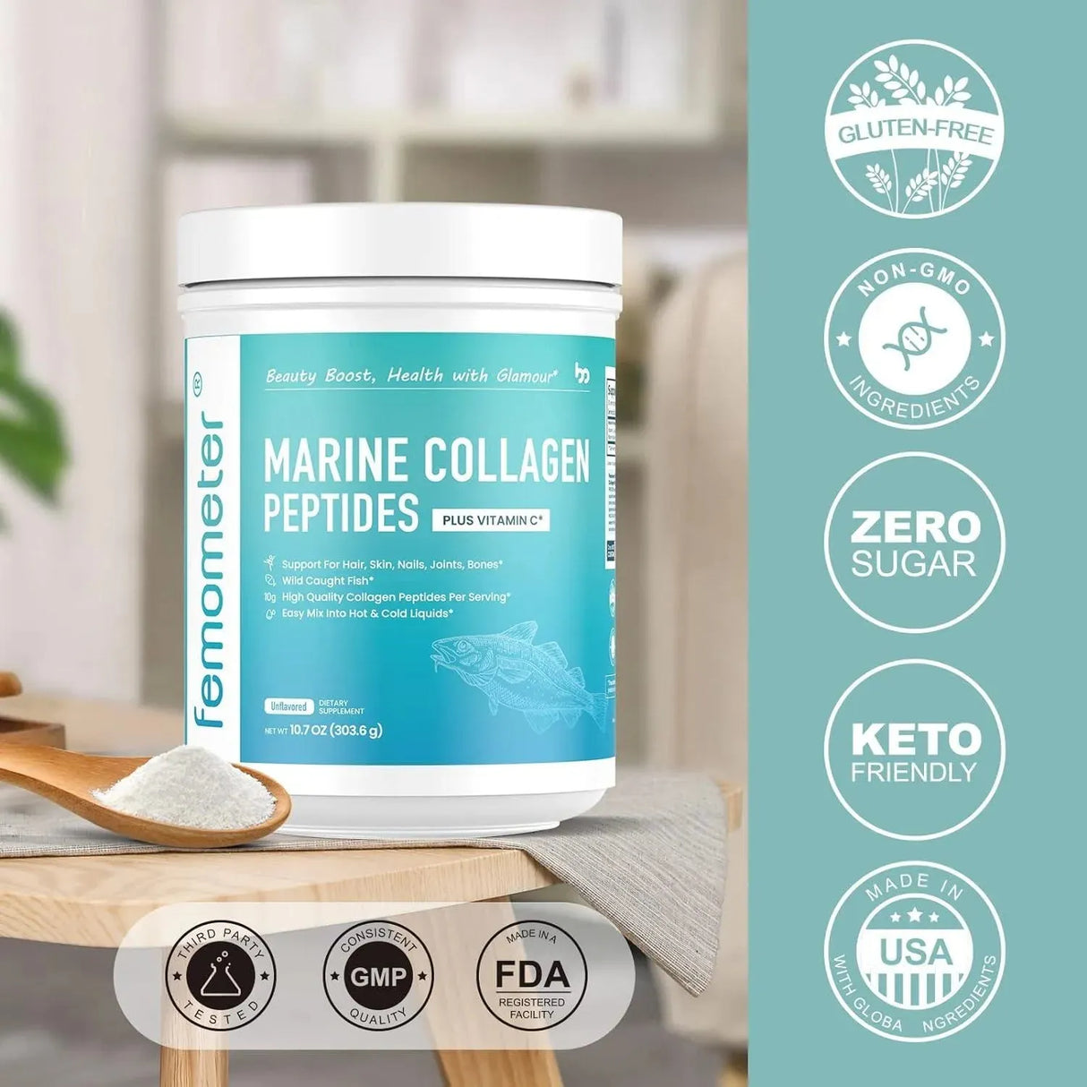 FEMOMETER - Femometer Marine Collagen Peptides Powder 303.6 Gr. - The Red Vitamin MX - Suplementos Alimenticios - {{ shop.shopifyCountryName }}