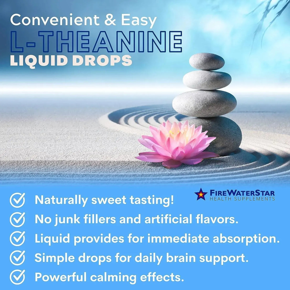 FIREWATERSTAR HEALTH SUPPLEMENTS - FireWaterStar L-Theanine Liquid Drops 200Mg. 60Ml. - The Red Vitamin MX - Suplementos Alimenticios - {{ shop.shopifyCountryName }}