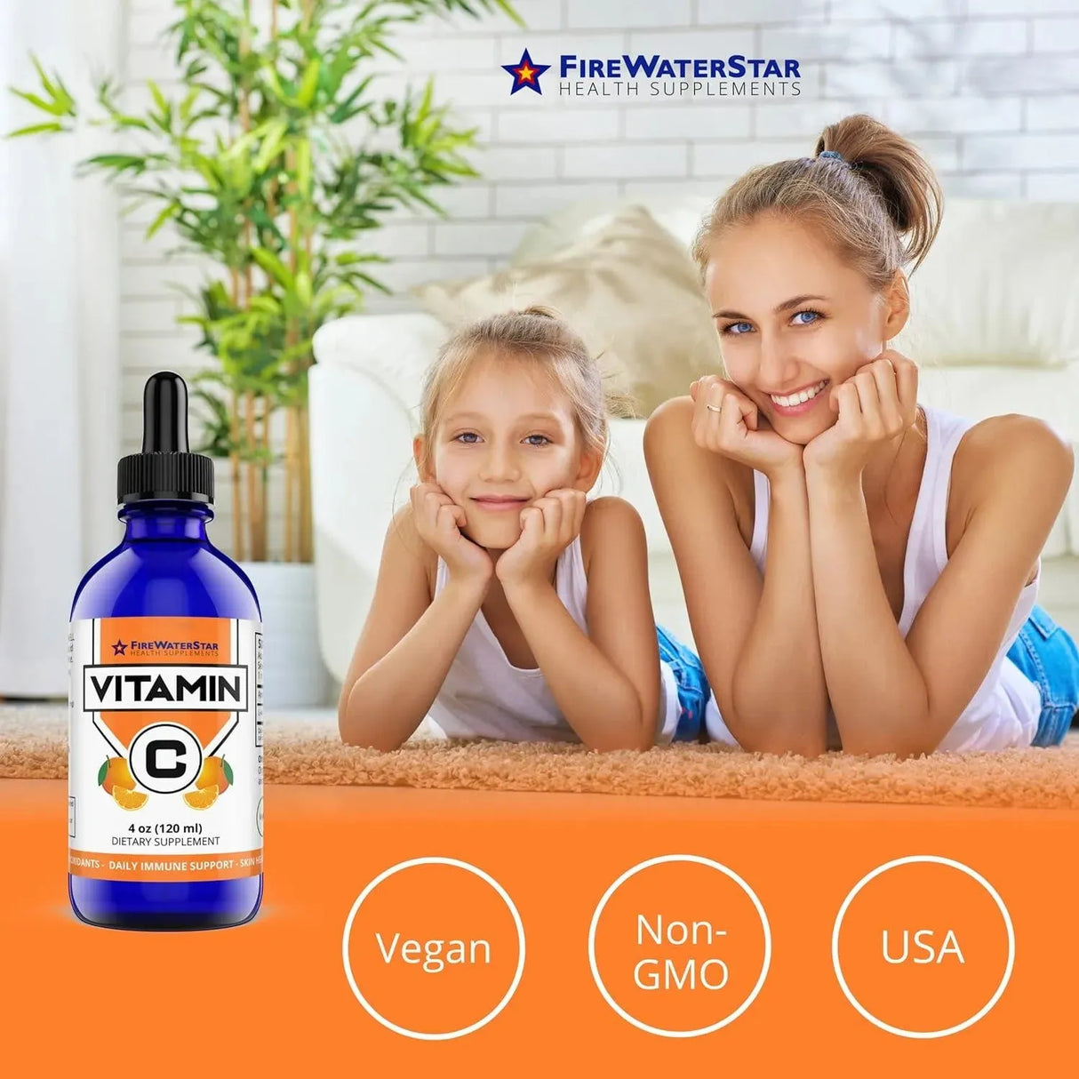 FIREWATERSTAR HEALTH SUPPLEMENTS - FireWaterStar Liquid Vitamin C Drops 120Ml. - The Red Vitamin MX - Suplementos Alimenticios - {{ shop.shopifyCountryName }}
