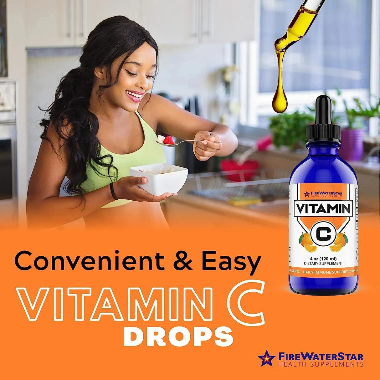 FIREWATERSTAR HEALTH SUPPLEMENTS - FireWaterStar Liquid Vitamin C Drops 120Ml. - The Red Vitamin MX - Suplementos Alimenticios - {{ shop.shopifyCountryName }}