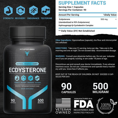 FIT AND FOCUSED - Fit and Focused Ecdysterone 500Mg. 90 Capsulas - The Red Vitamin MX - Suplementos Alimenticios - {{ shop.shopifyCountryName }}
