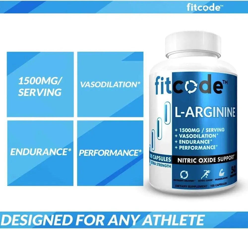 FITCODE - fitcode Pure Extra Strength L-Arginine HCl 1500Mg. 100 Capsulas - The Red Vitamin MX - Suplementos Alimenticios - {{ shop.shopifyCountryName }}