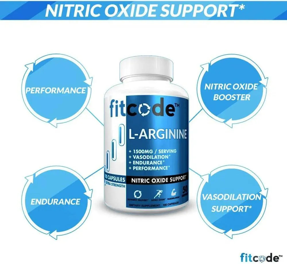 FITCODE - fitcode Pure Extra Strength L-Arginine HCl 1500Mg. 100 Capsulas - The Red Vitamin MX - Suplementos Alimenticios - {{ shop.shopifyCountryName }}