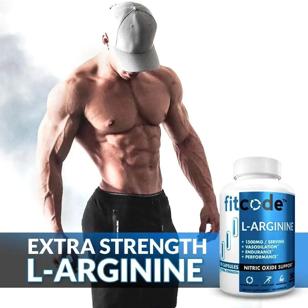 FITCODE - fitcode Pure Extra Strength L-Arginine HCl 1500Mg. 100 Capsulas - The Red Vitamin MX - Suplementos Alimenticios - {{ shop.shopifyCountryName }}