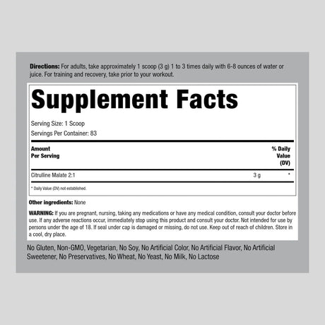 FITNESS LABS - Fitness Labs Citrulline Malate Powder 250Gr. - The Red Vitamin MX - Suplementos Alimenticios - {{ shop.shopifyCountryName }}