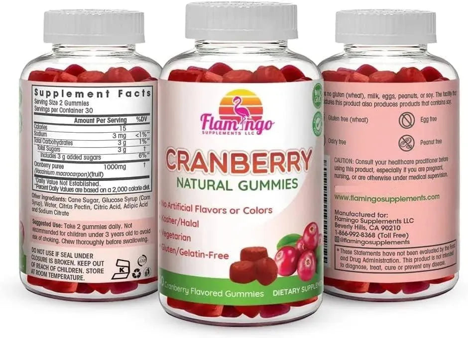 FLAMINGO SUPPLEMENTS - Flamingo Supplements Cranberry Gummies 1000Mg. 60 Capsulas - The Red Vitamin MX - Suplementos Alimenticios - {{ shop.shopifyCountryName }}