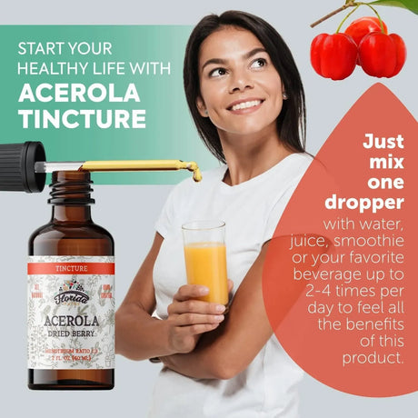 FLORIDA HERBS - Florida Herbs Acerola Tincture 60Ml. - The Red Vitamin MX - Suplementos Alimenticios - {{ shop.shopifyCountryName }}