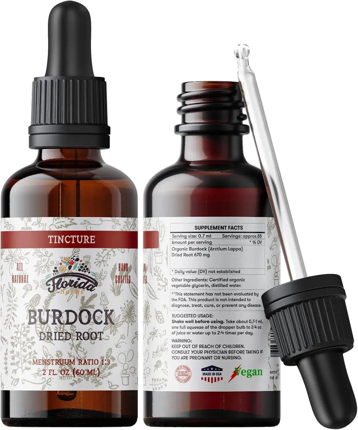 FLORIDA HERBS - Florida Herbs Burdock Tincture 2 Fl.Oz. - The Red Vitamin MX - Suplementos Alimenticios - {{ shop.shopifyCountryName }}