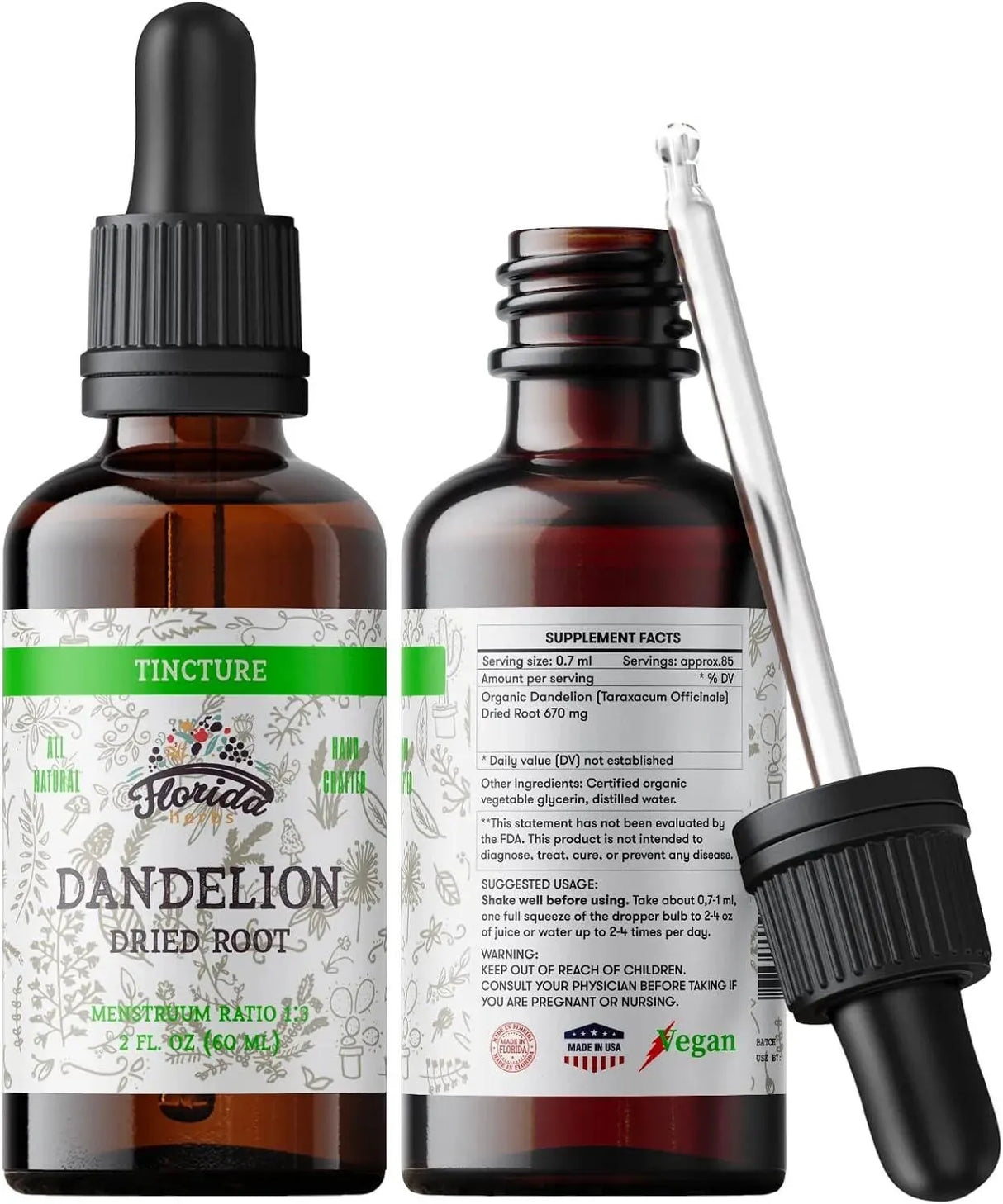 FLORIDA HERBS - Florida Herbs Dandelion Root Tincture 60Ml. - The Red Vitamin MX - Suplementos Alimenticios - {{ shop.shopifyCountryName }}
