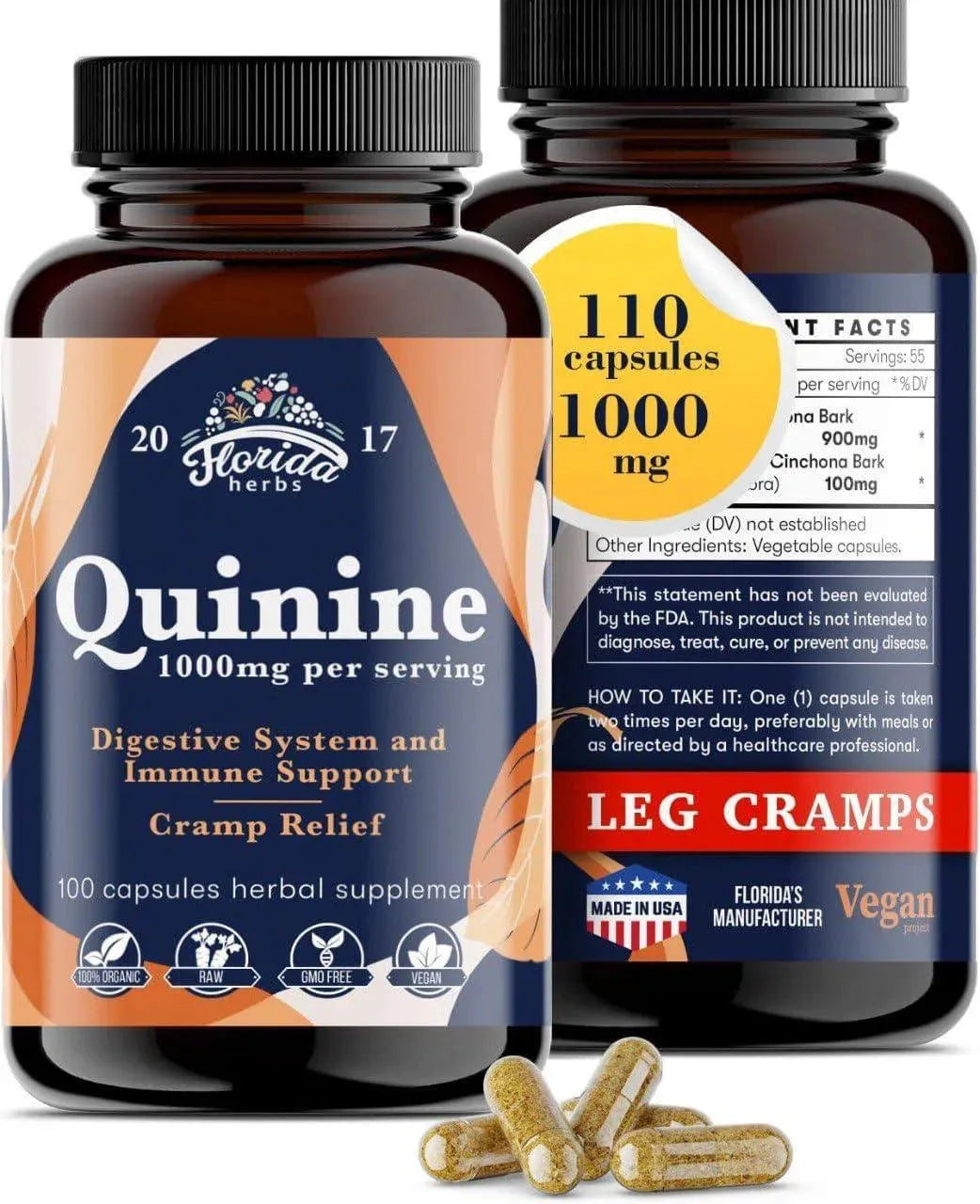 FLORIDA HERBS - Florida Herbs Quinine 1000Mg. 100 Capsulas - The Red Vitamin MX - Suplementos Alimenticios - {{ shop.shopifyCountryName }}