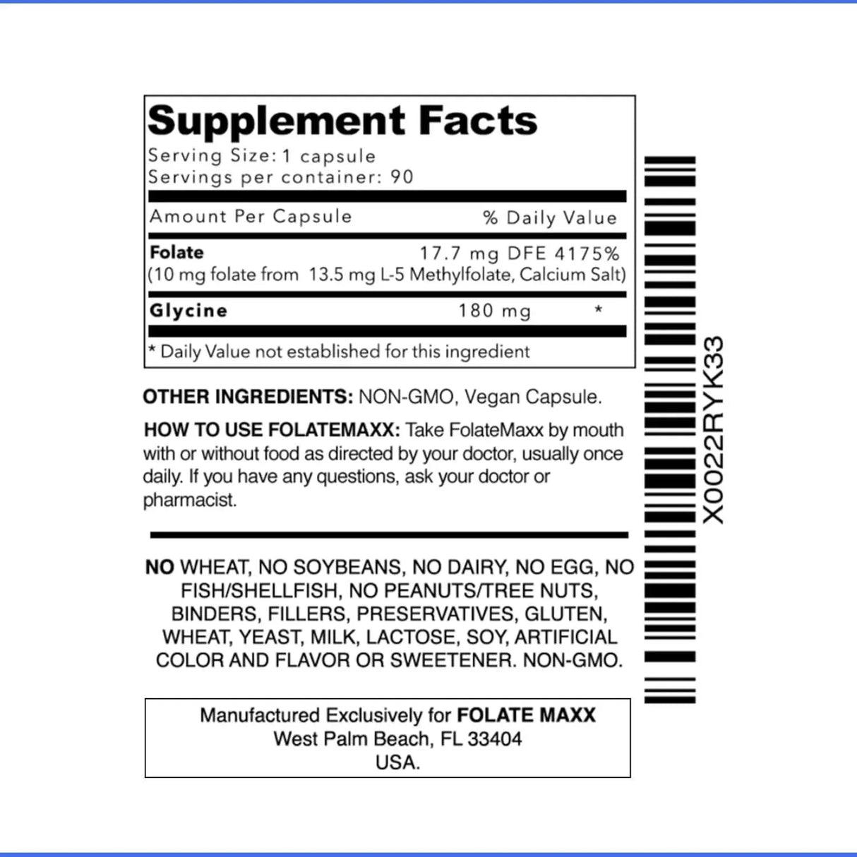 FOLATEMAXX - FolateMaxx L-Methylfolate 10Mg. 90 Capsulas - The Red Vitamin MX - Suplementos Alimenticios - {{ shop.shopifyCountryName }}