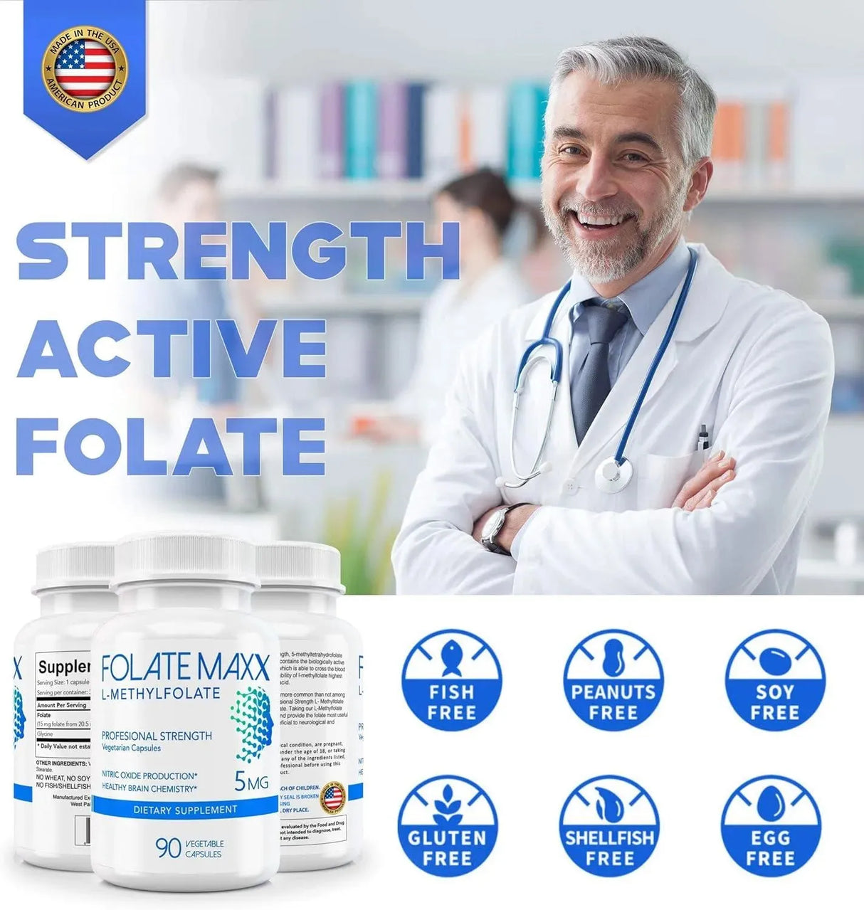 FOLATEMAXX - FolateMaxx L-Methylfolate 5Mg. 90 Capsulas - The Red Vitamin MX - Suplementos Alimenticios - {{ shop.shopifyCountryName }}