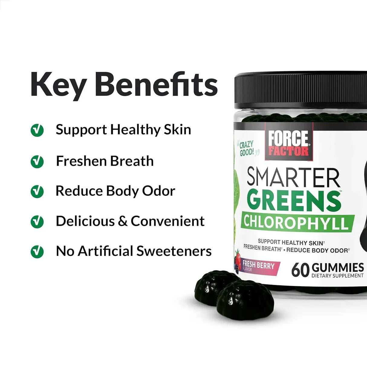 FORCE FACTOR - Force Factor Smarter Greens Chlorophyll Gummies 120 Gomitas - The Red Vitamin MX - Suplementos Alimenticios - {{ shop.shopifyCountryName }}