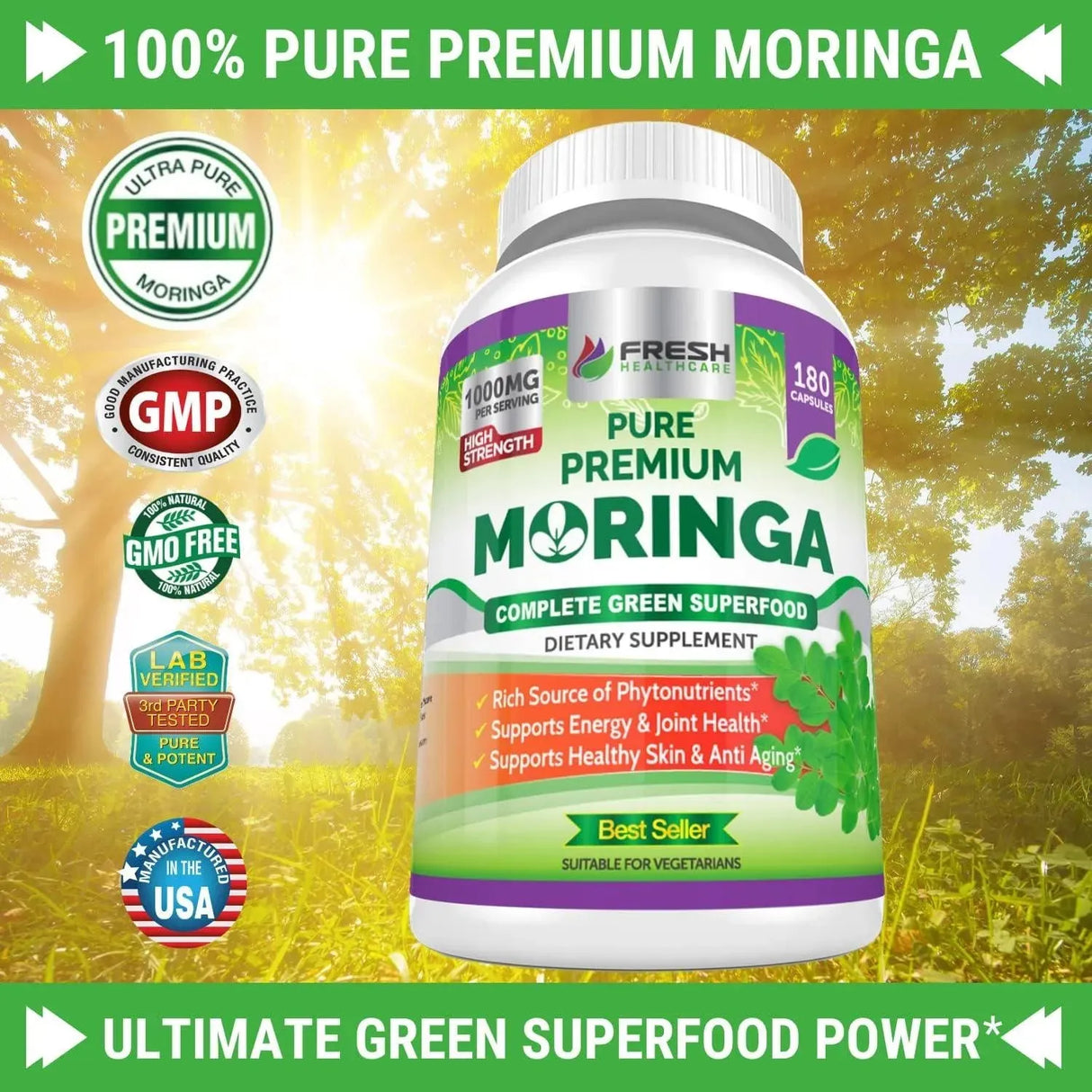 FRESH HEALTHCARE - FRESH HEALTHCARE Moringa Oleifera 180 Capsulas - The Red Vitamin MX - Suplementos Alimenticios - {{ shop.shopifyCountryName }}